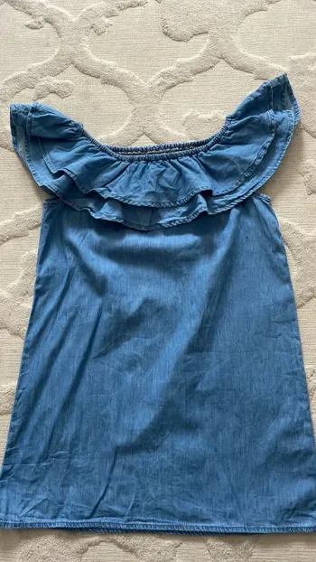 Robe en jean léger à volants – 8/9 ans (134 cm)
