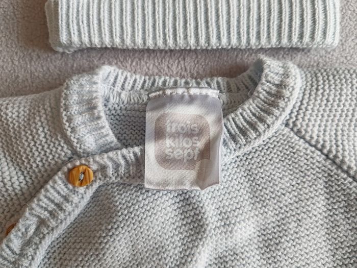 Gilet 3 mois laine bonnet - photo numéro 2