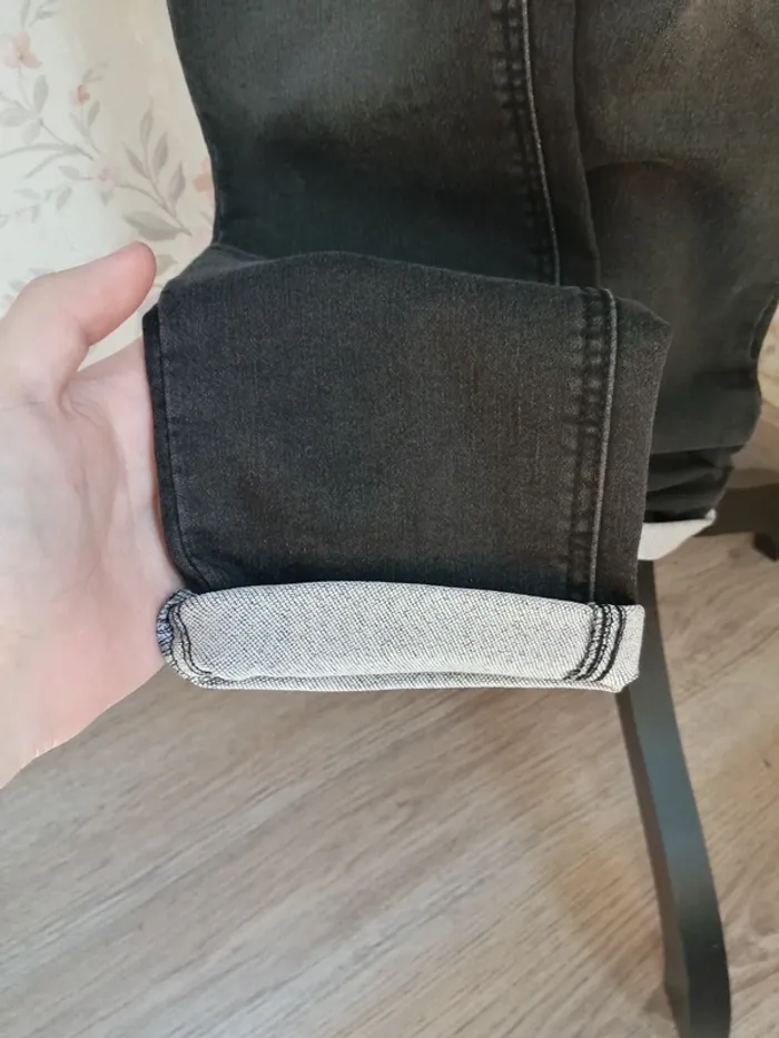 Jeans skinny noir avec ourlets gris clair / in extenso / (40) - photo numéro 4
