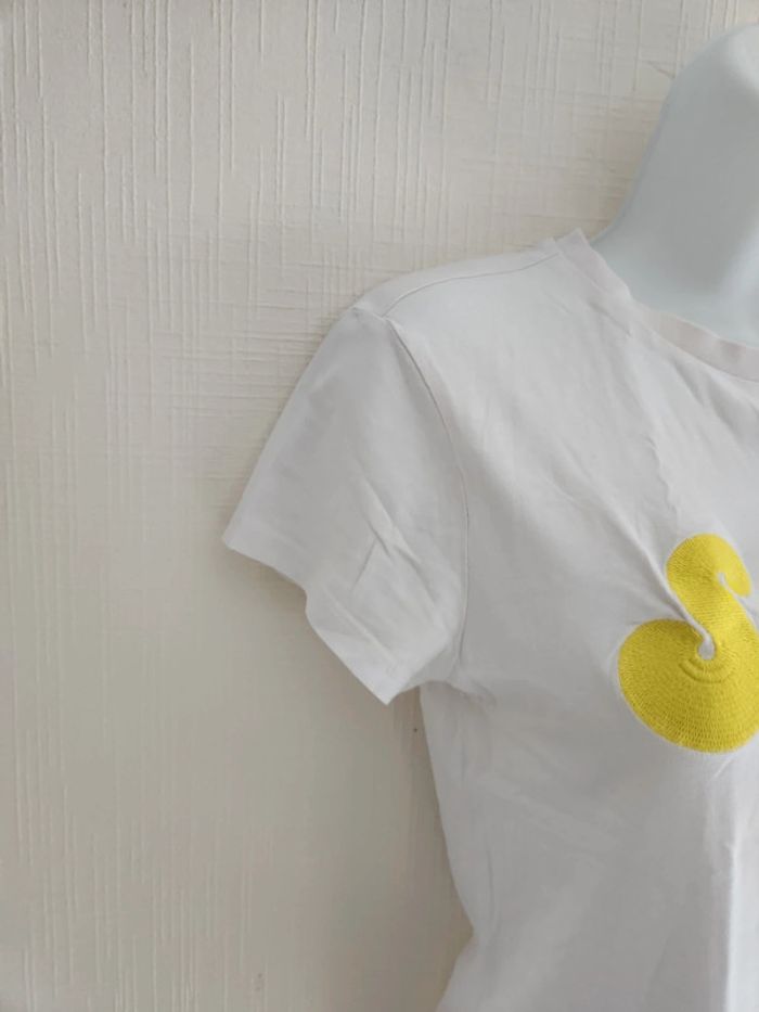 Tee-shirt blanc manches courtes Sunny jaune H&M S - photo numéro 4