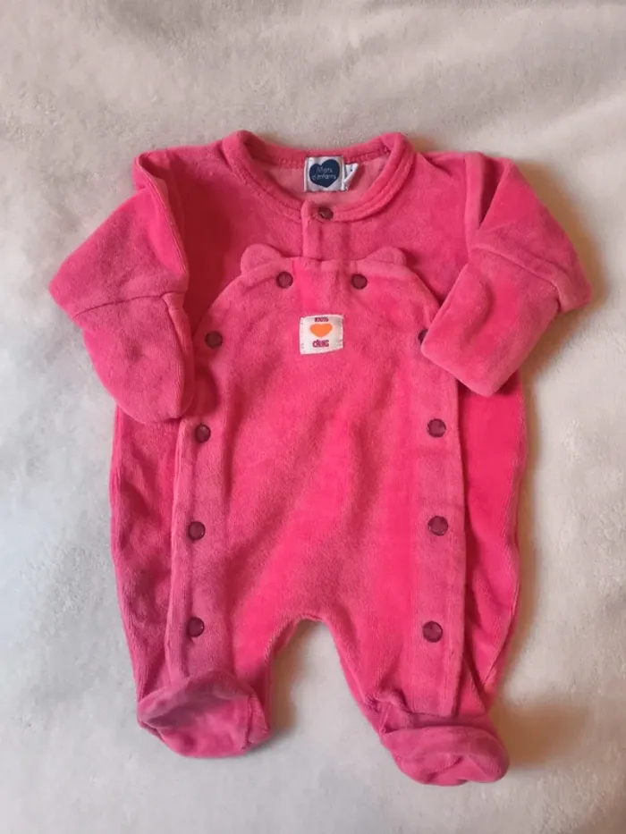Lot de deux pyjamas 1 pièces mot d'enfant - photo numéro 3