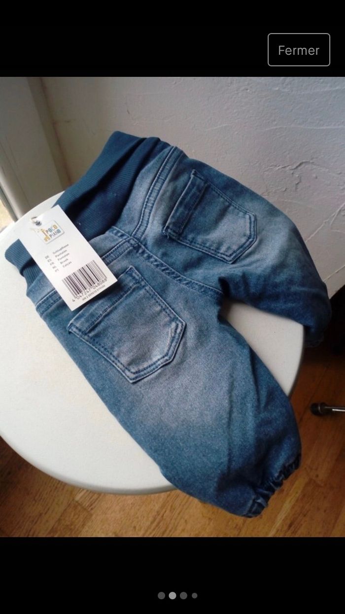 Jean sarouel neuf pocopiano 3/6 mois - photo numéro 2