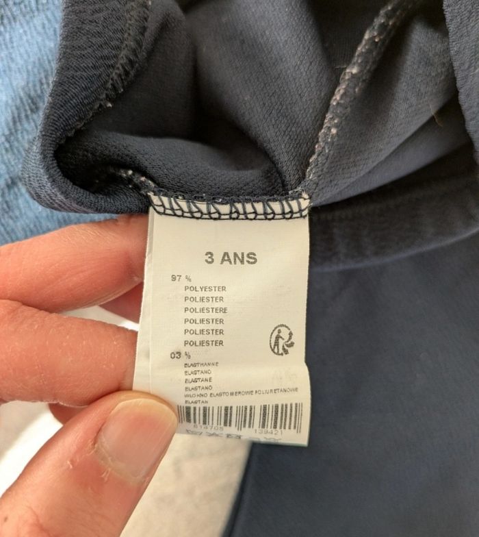 Ensemble fille 3 ans - Haut écossais rouge à volants + Legging texturé - photo numéro 4