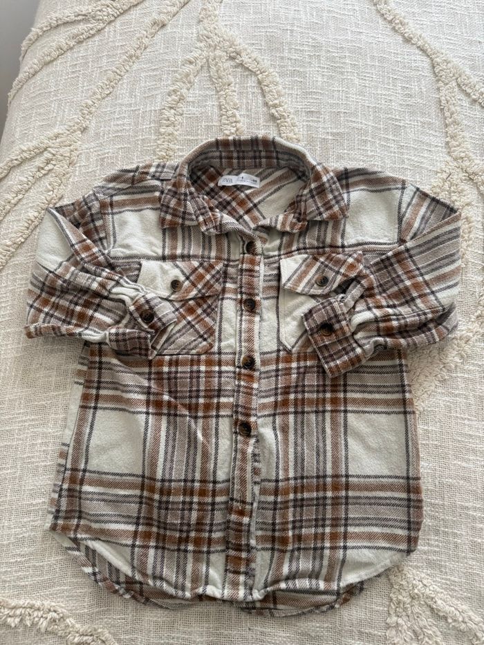 Surchemise fille 6 ans beige/ marron Zara