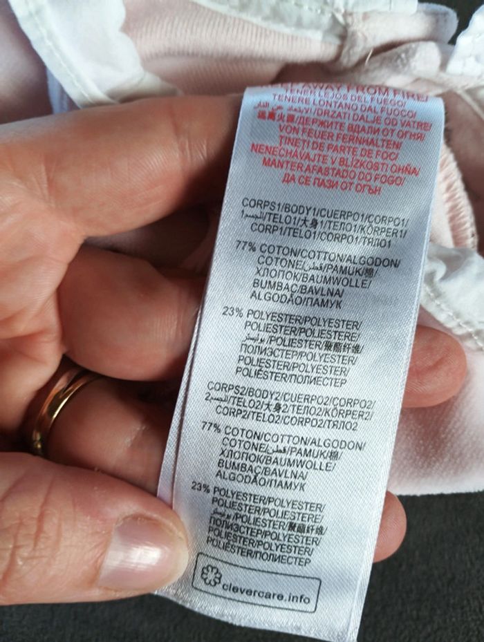 Pyjama grenouillère velours Fille 0 mois Naissance Autruche Lapin câlins Mon premier major Donatela - photo numéro 6