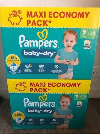 2x cartons Taille 7 Pampers Baby Dry - Maxi Economy Pack
