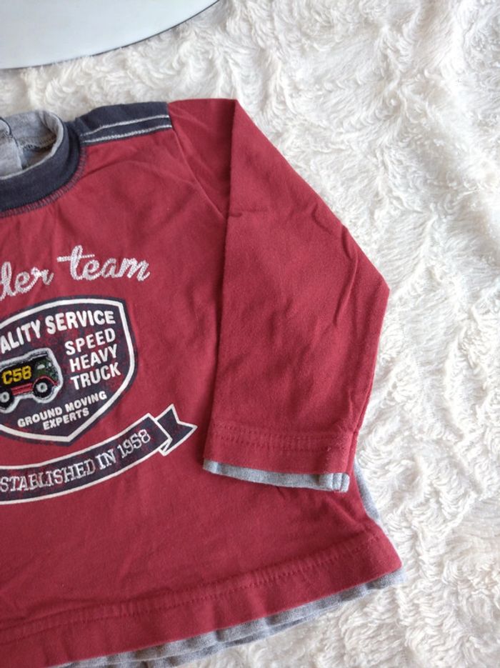 Tee shirt chemise manches longues Garçon 12 mois Builder team My Chicco 100% coton - photo numéro 5