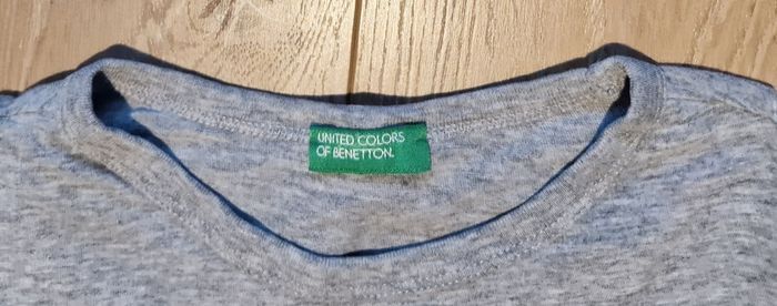 Tee-shirt manches longues mixte United colors of benetton gris 110 cm - photo numéro 4