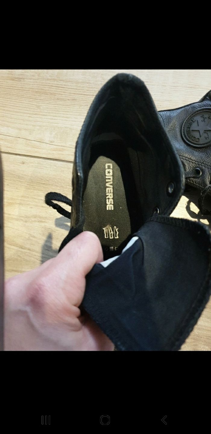 Converses all star cuir noir 39 - photo numéro 7