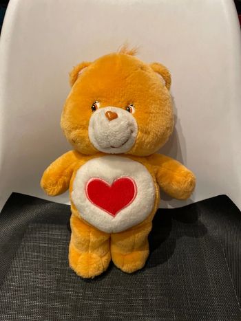 Peluche Bisounours orange Care Bears Grosbisou cœur Jemini 2004 30cm