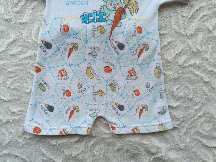 Combi short barboteuse combinaison velours Mixte 1 mois Lapin my favorite garden lapin - photo numéro 4