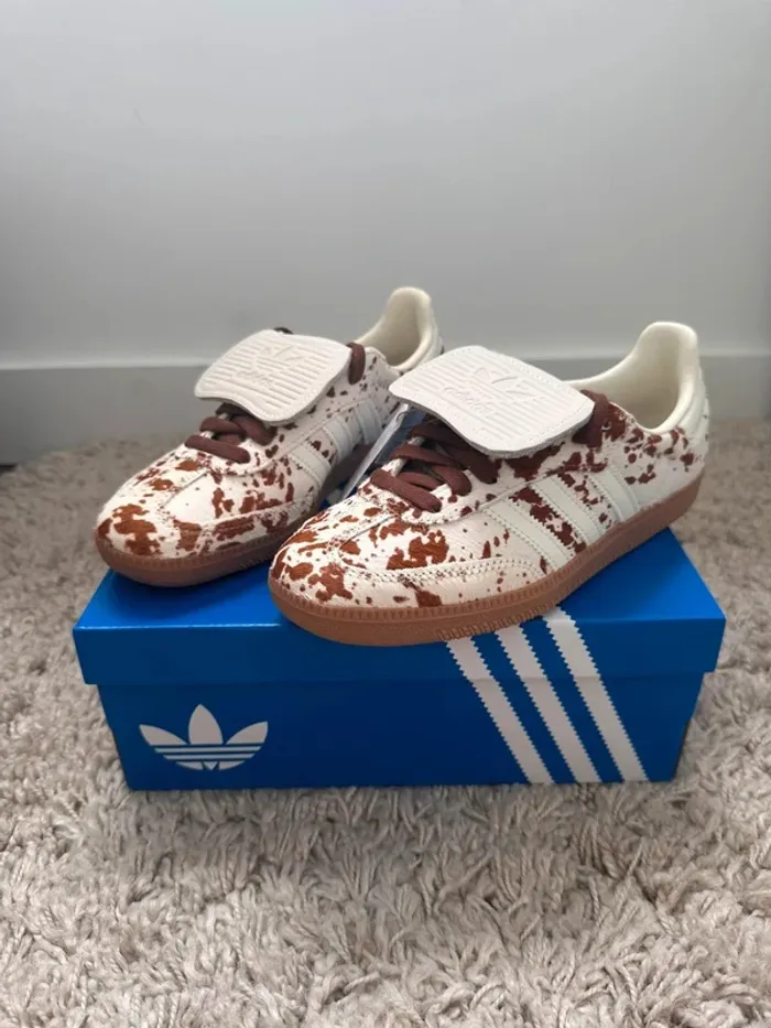 Adidas Samba Og LT cow print Brown White vache marron blanc