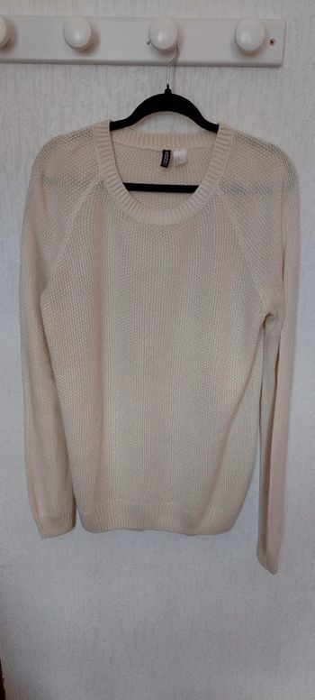 Beau pull long femme Divided by H&M taille M écru excellent état