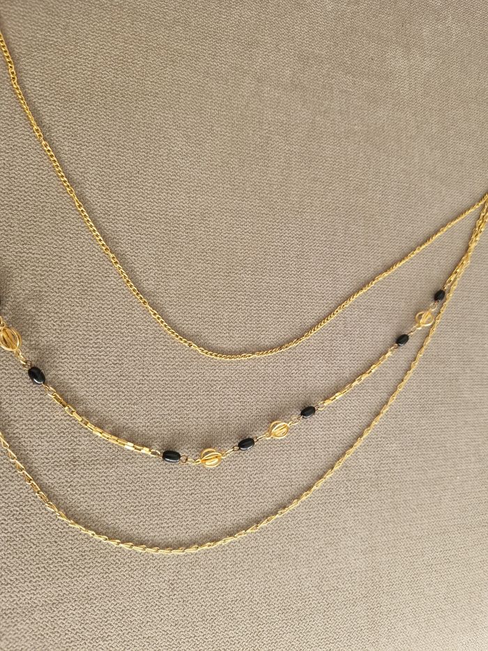 Collier long vintage doré multi rangs - photo numéro 7