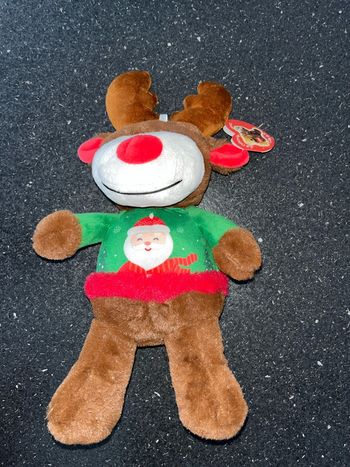 Peluche doudou renne de Noël
