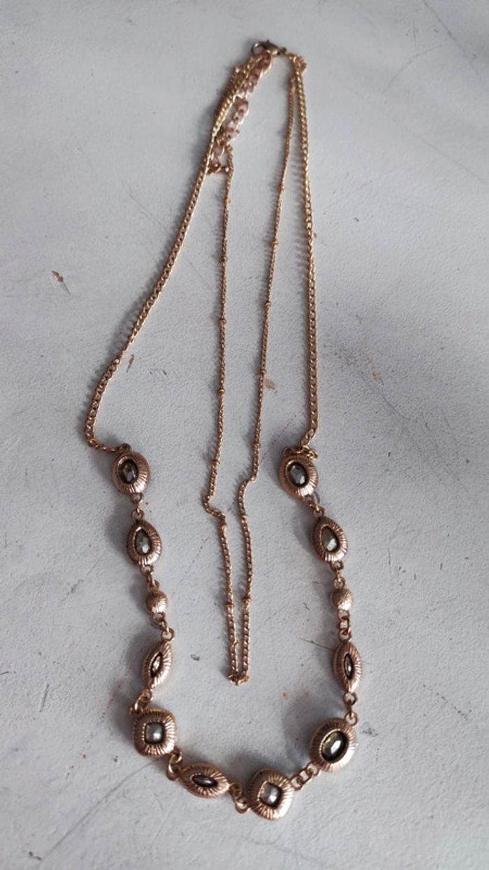 Collier strass vert double rang - photo numéro 6