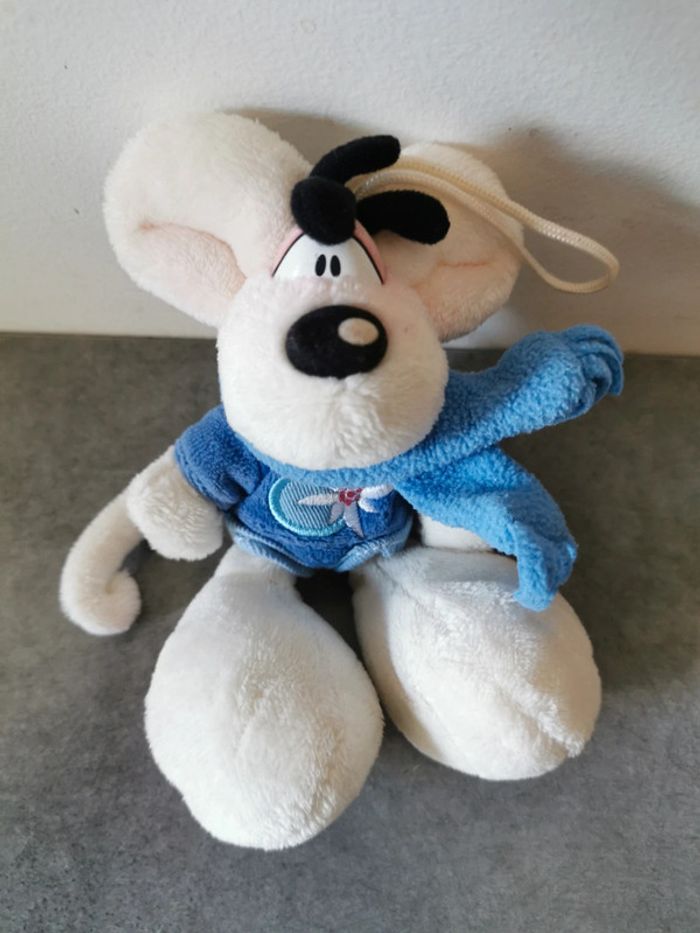 Peluche doudou souris Diddl écharpe ensemble bleu - photo numéro 3