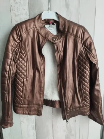 Veste cuivre simili fille 10 ans