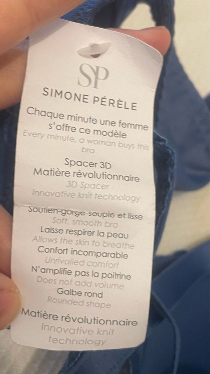 Soutien gorge simone perele  bleu 85d - photo numéro 6