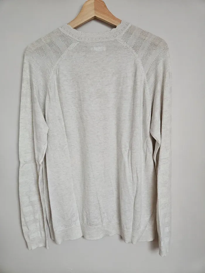 Pull crème manches ajourées Gémo T.46/48 - photo numéro 6