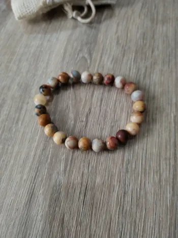 Bracelet perles véritables agate