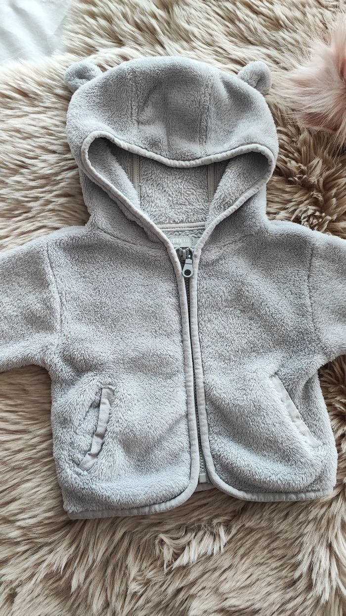 Gilet polaire gris tout petit baby 1 mois - photo numéro 3