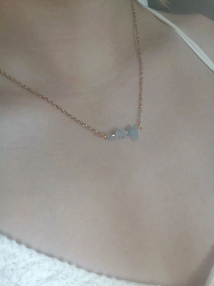 Collier en pierres aigue-marine - photo numéro 7
