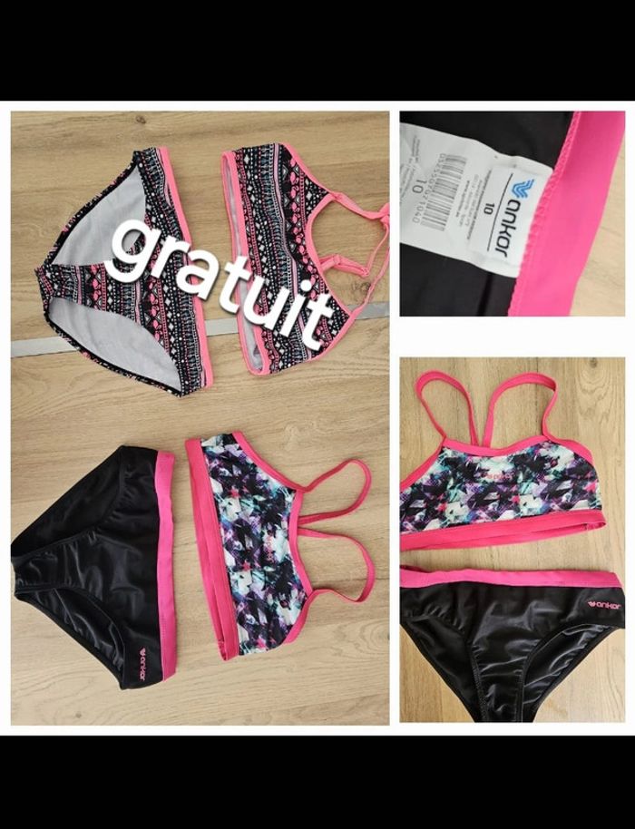 Maillot de bain 2 pièce fille 10 ans +1 gratuit