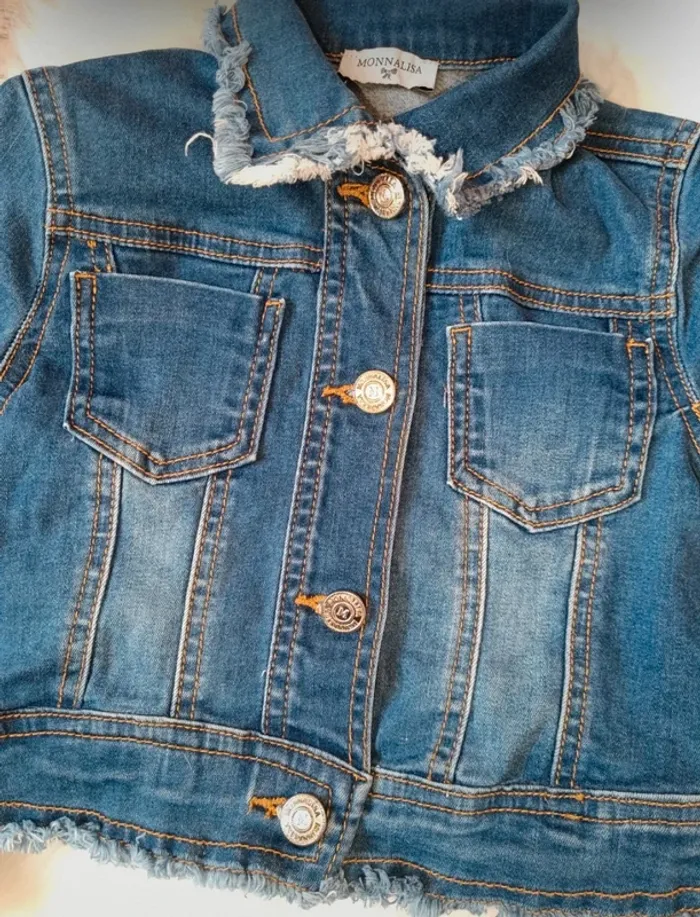 Veste en jean fille strass - photo numéro 4