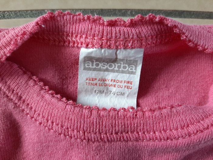 Lot de 2 bodys absorba manches courtes fille 12 mois - photo numéro 4
