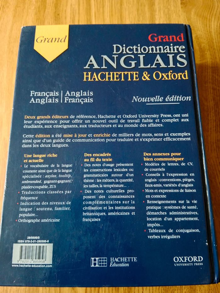 grand dictionnaire Anglais/Français - photo numéro 2