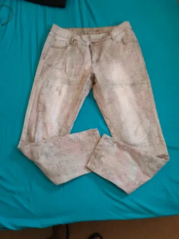 Jeans enduit brillant