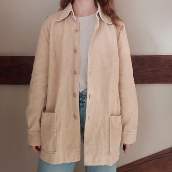 Surchemise velours beige clair coton