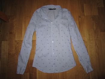 belle chemise blanc et bleu zara neuve XS