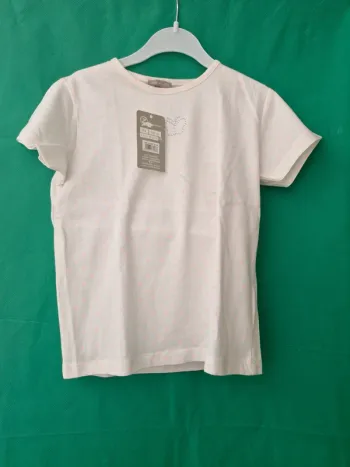 T-shirt fille manches courtes à pois avec strass 4 ans / 104 cm Grain de Blé