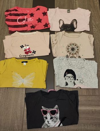 Lot de 7 t-shirts manches longues fille 5 ans 🦋