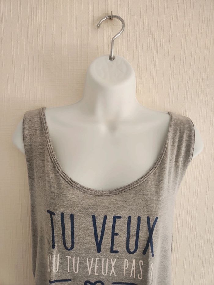 Tee-shirt gris Le chic à la française en taille unique - photo numéro 3