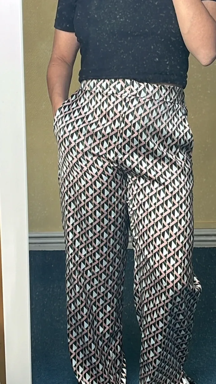 Pantalon large à motifs mango - photo numéro 2