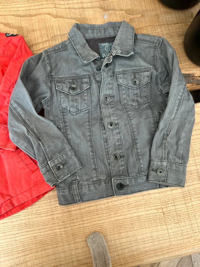 Lot garçon 4 ans catimini okaidi manteau veste en jean foulard - photo numéro 3