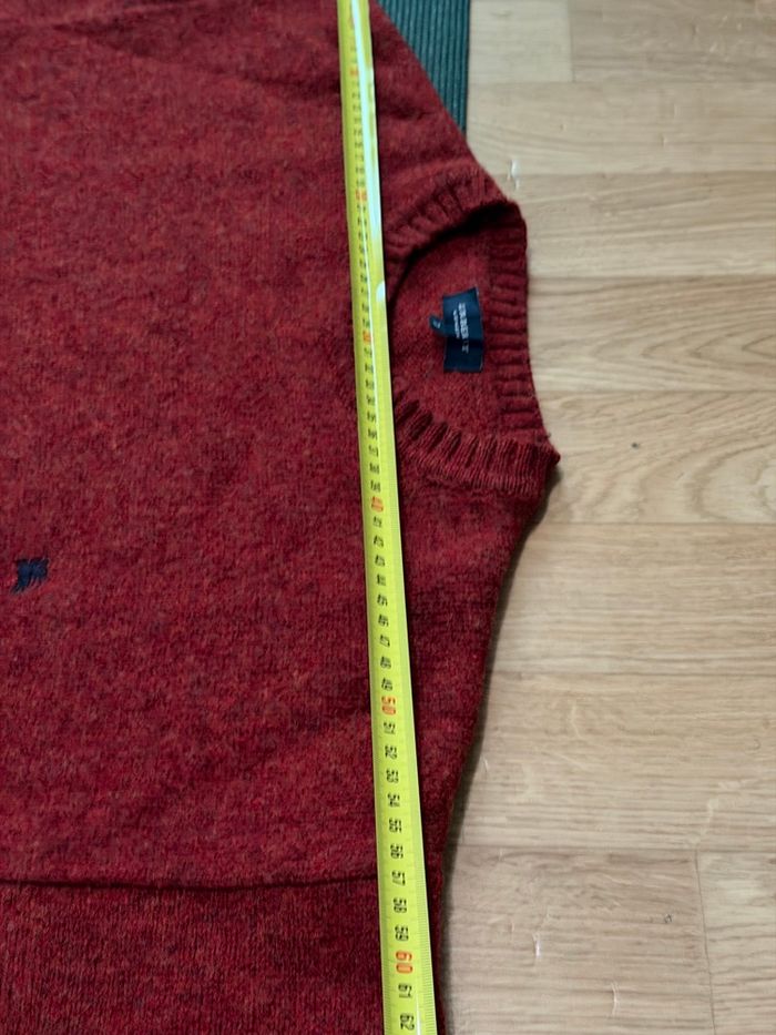 Pull Jersey Burberry London Taille S M Unisex Femme Homme Laine Rouge Bordeaux - photo numéro 6