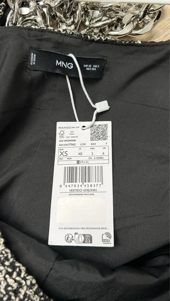 Robe tweed Mango XS – Neuve avec ceinture - photo numéro 6