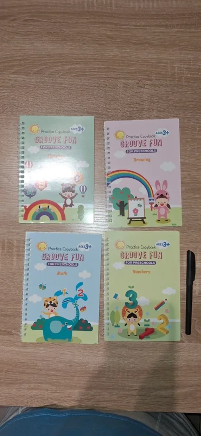 🌟 Ensemble de 4 Cahiers d'Exercices "Groove Fun" pour Enfants 🌟