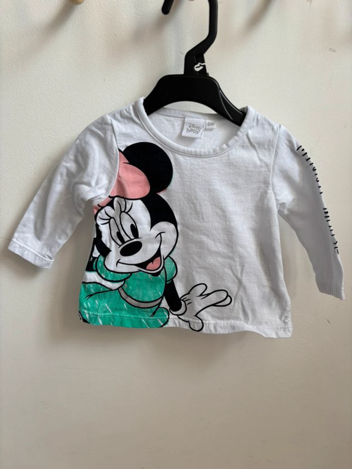 T-shirt manches longues Minnie Disney 6 mois - photo numéro 2