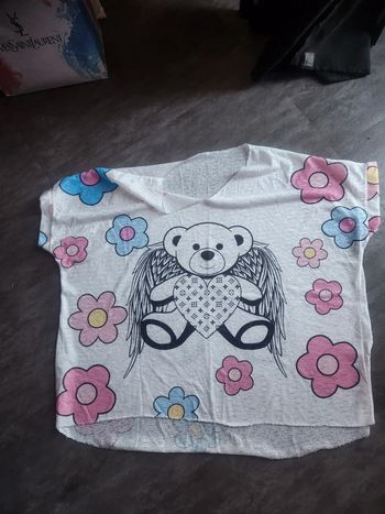 Tee-shirt nounours fleur 🌸