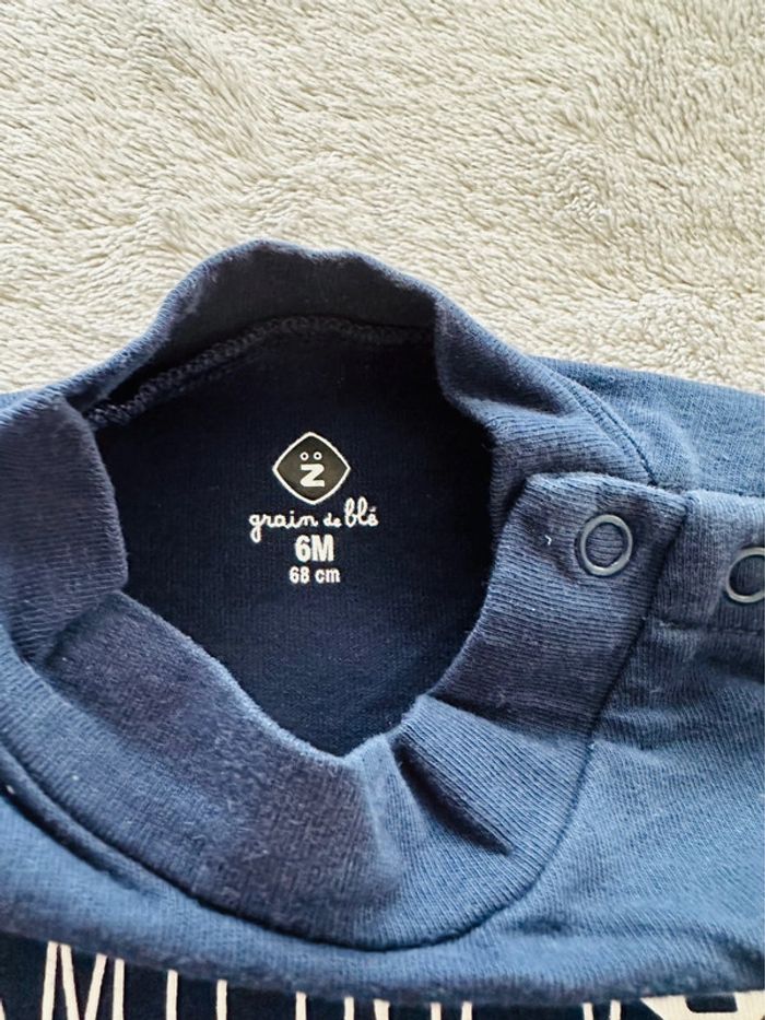 Tee-shirt manches longues neuf - 6 mois - Z (Grain de blé) - photo numéro 3