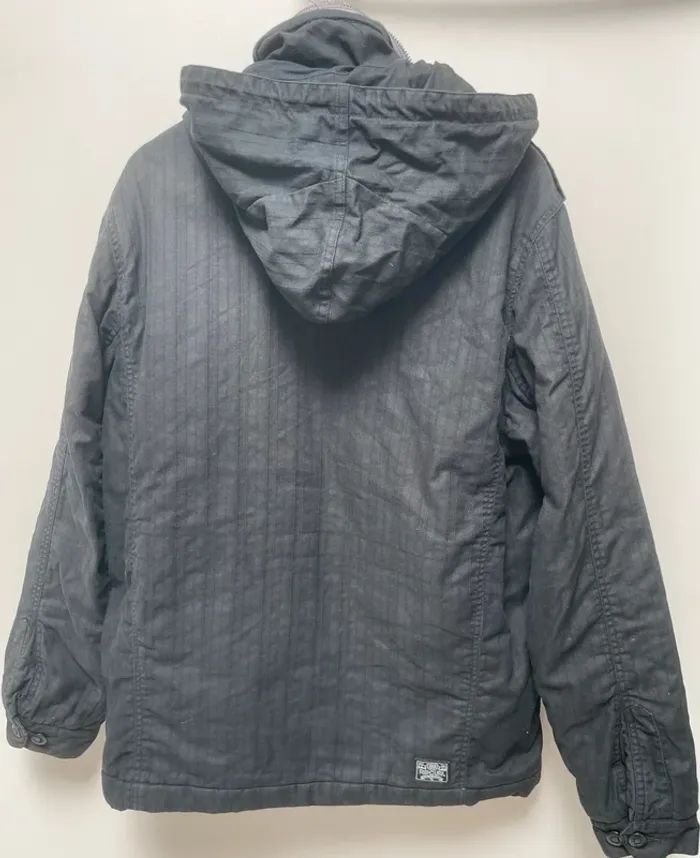 Rip Curl Y2K black zip hood jacket manteau blouson noir Mens L - photo numéro 12