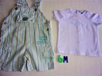 Ensemble Salopette short + T.Shirt - 6 mois