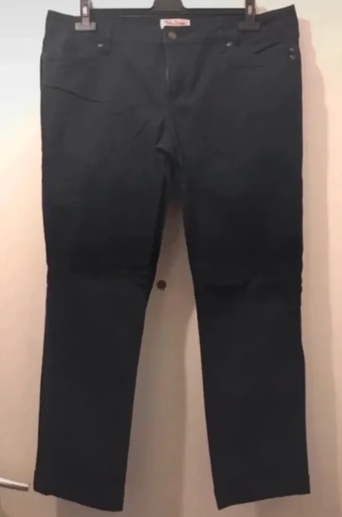 Pantalon jeans femme jhon baner noir coupe droite taille 46