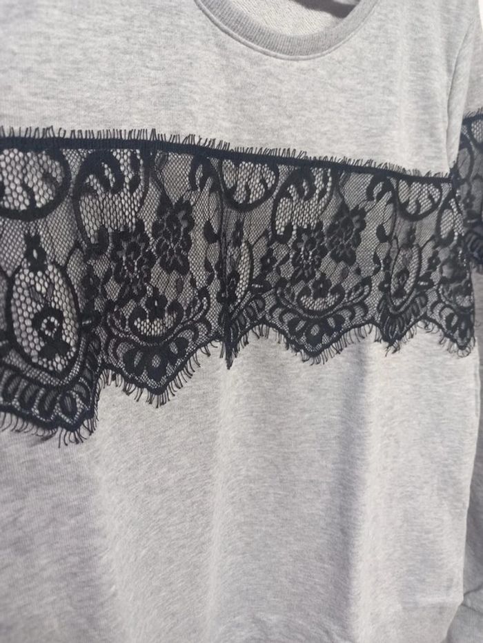 Pull/Sweat Vintage Gris dentelle - photo numéro 6