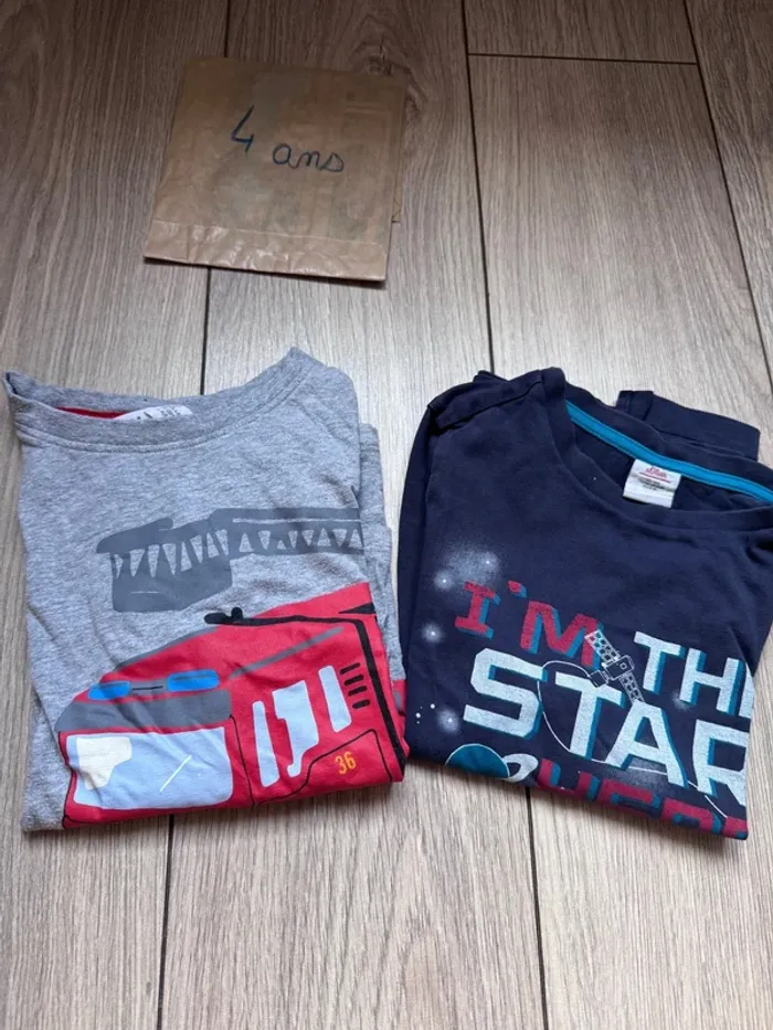 2 t-shirt manches longues pompier